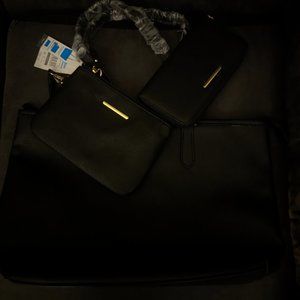 Time and Tru Tote, Wristlet-Pouch Crossbody, and Zip-Around Wallet Set (READ!!)